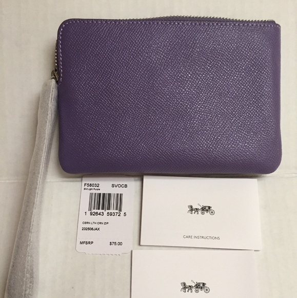 Purple Coach Leather Wristlet - Picture 2 of 3